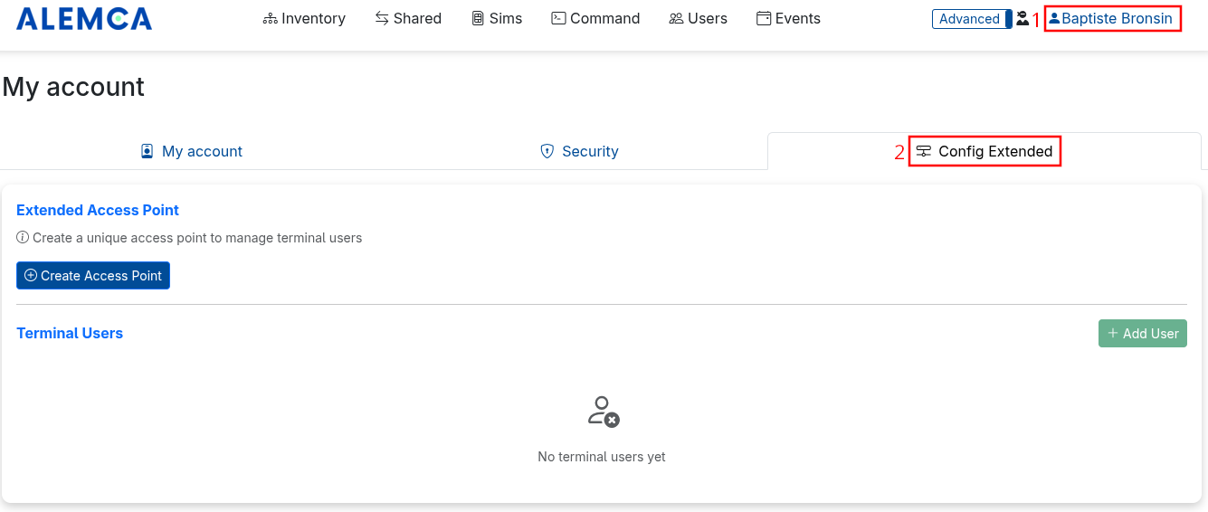 Screenshot of the access point location