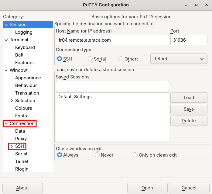PuTTY ssh-menu