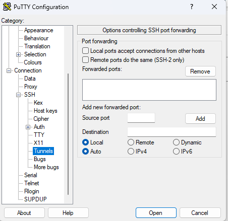 PuTTY ssh-tw